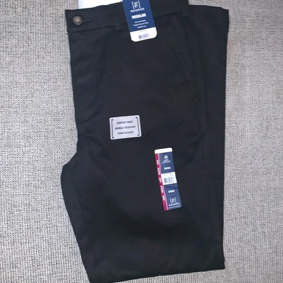 george black dress pants George Black Dress Pants Men's 32x34 Stretch Straight Fit